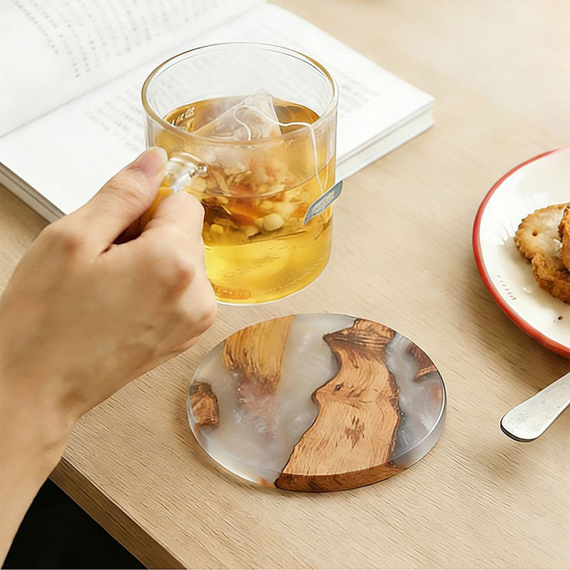 Drink Coaster Set, Wooden Bar  - огляд і ціна Resin Art Coffee Table