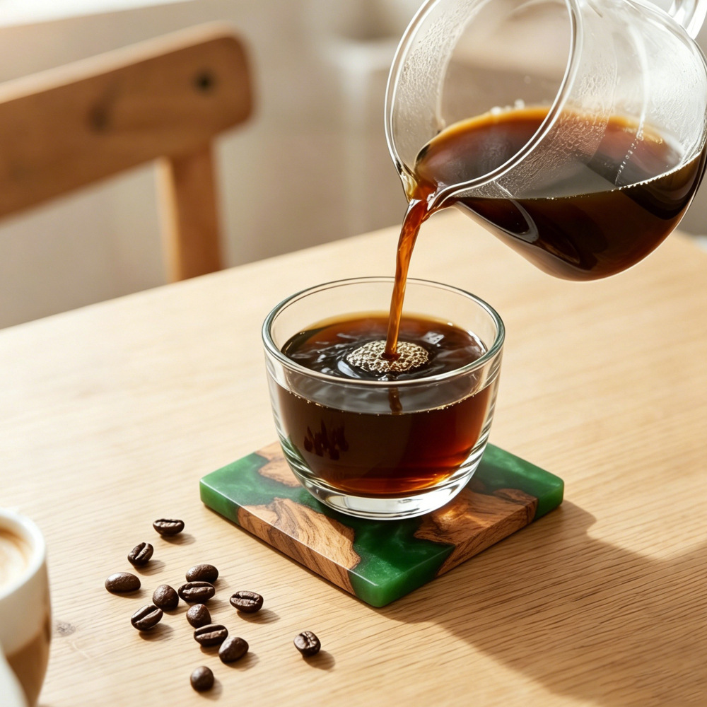 Drink Coaster Set, Wooden Bar  - огляд і ціна Resin Art Coffee Table