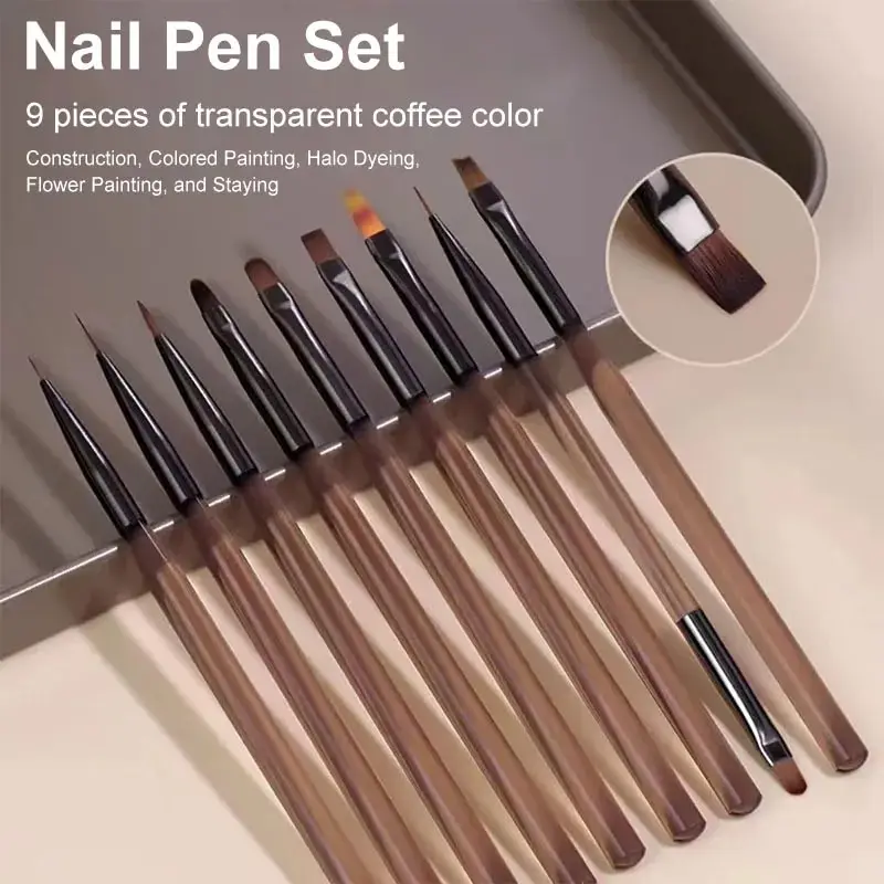 9Pcs Multi Head Nail Art Brush - огляд і ціна Resin Art Gel