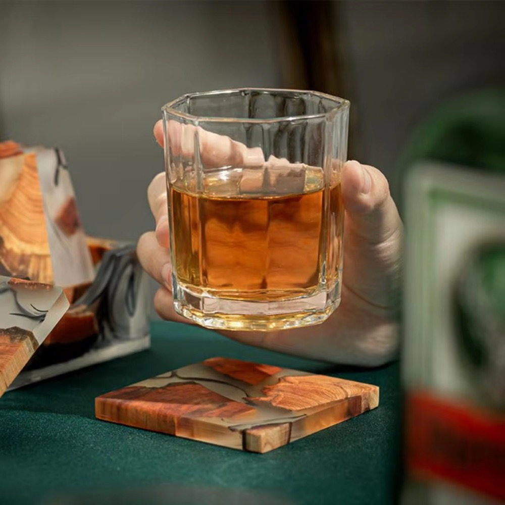 Wood Resin Coasters Square Cup - огляд і ціна Resin Art Coffee Table