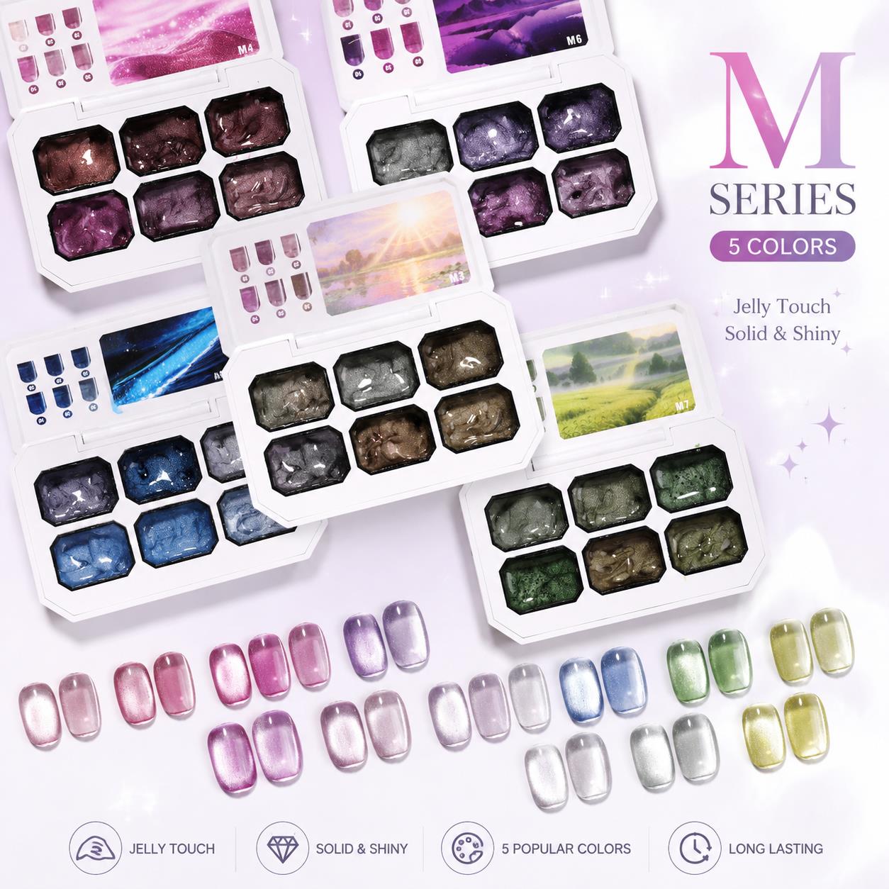6 Colors Solid Cat Eye Gel Pal - огляд і ціна Resin Art Gel