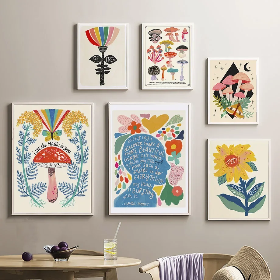 Boho Mushroom Butterfly Sunflo - огляд і ціна Resin Art Quotes